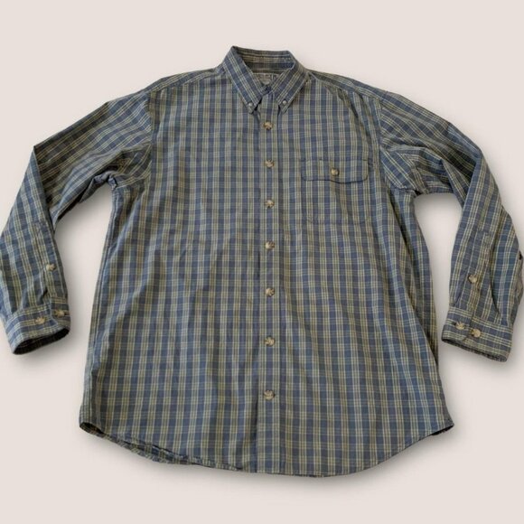 Duluth Trading Other - Duluth Trading Button Down Shirt Men’s Size Large Tall Gray Plaid Cotton